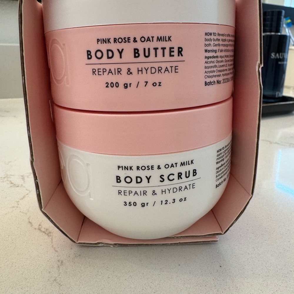 Pink Rose & Oat Milk Body Butter and Scrub Set